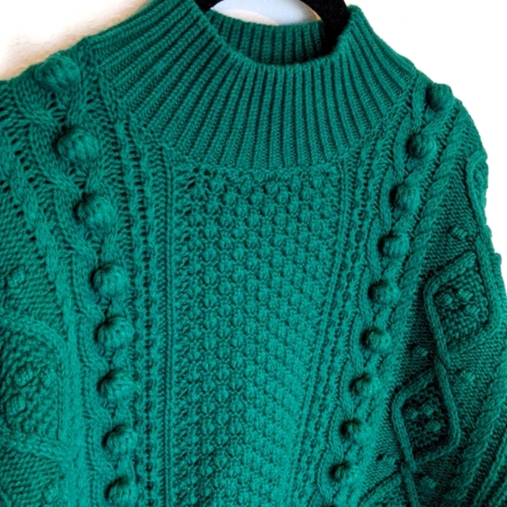 Sezane Amaury Pullover Sweater in Vert Menthe